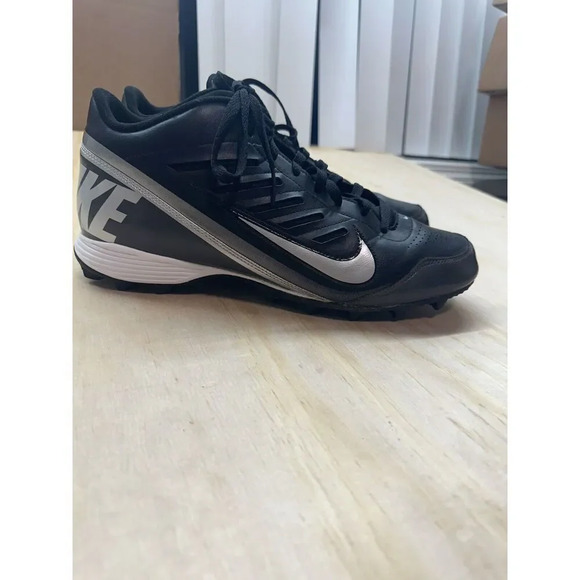 Nike Landshark Football Cleats Men's Size 13 Black Silver Athletic 511286-009 - Picture 1 of 9